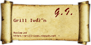 Grill Iván névjegykártya